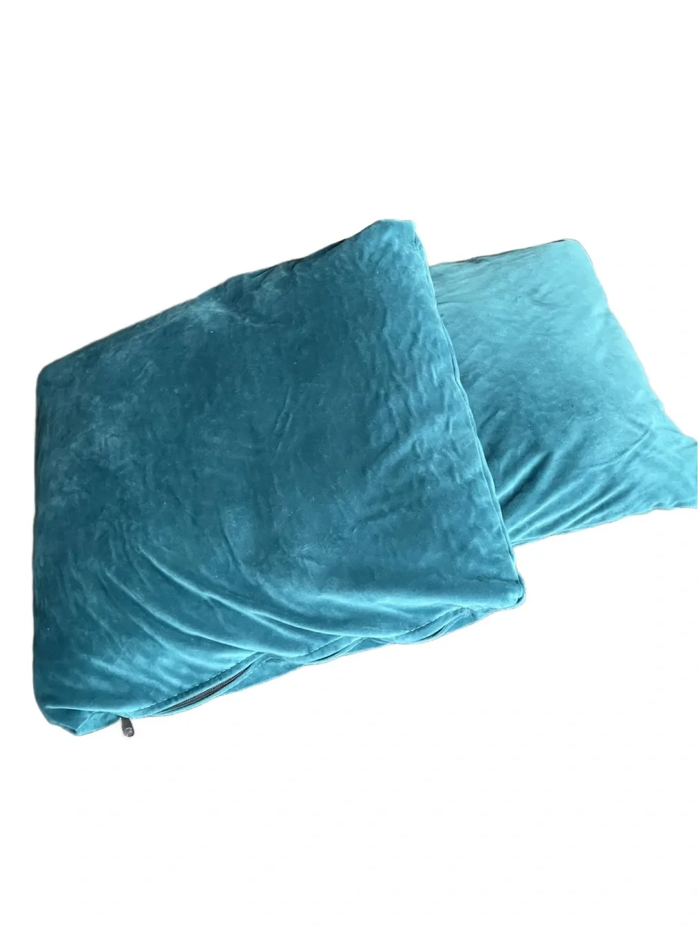 Turquoise Velvet Throw Pillow - Set of 2 - 17”x17”